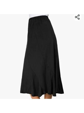 EXCHIC Women's Ankle Length Ruffle Hem Elastic Waist Suede Midi Skirt NWOT Siz S